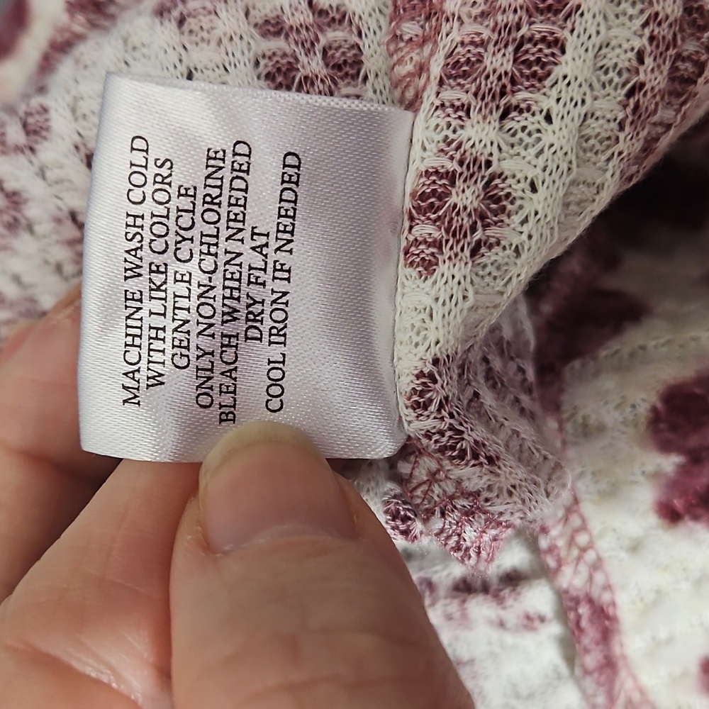 Como Vintage, Plum and white spotted blouse, long-sleeve, size XXL - Picture 8 of 12